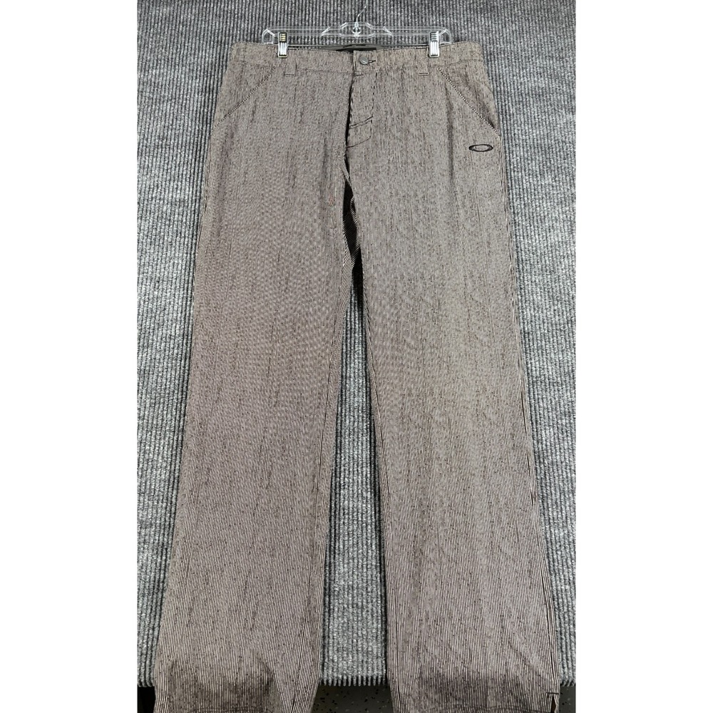 Oakley Pants Mens 36x34 Gray Striped Chino Performance Outdoor Golf Casual